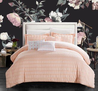 Jayrine 6 Piece Ruched Ruffled Comforter Set