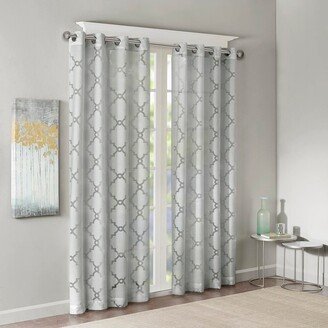 Gracie Mills 1-pc Eden Fretwork Burnout Sheer Curtain Panel - 50x63