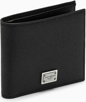 Black leather bi-fold wallet