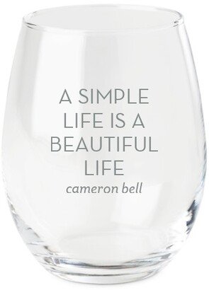 Stemless Wine Glasses: Simple Is Beautiful Wine Glass, Etched Wine, White