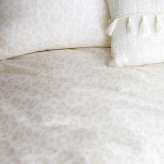 Leopard Duvet Cover and Sham Set, Light Natural, Twin/Twin Xl, Dorm & College Essentials