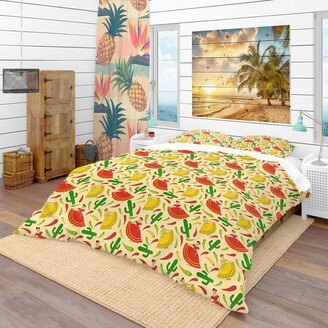 Designart 'Mexican Woman Pattern' Tropical Bedding Set - Duvet Cover & Shams