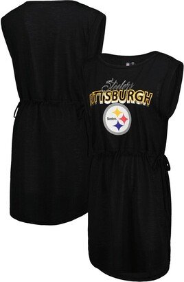 Women's G-iii 4Her by Carl Banks Black Pittsburgh Steelers G.o.a.t. Swimsuit Cover-Up