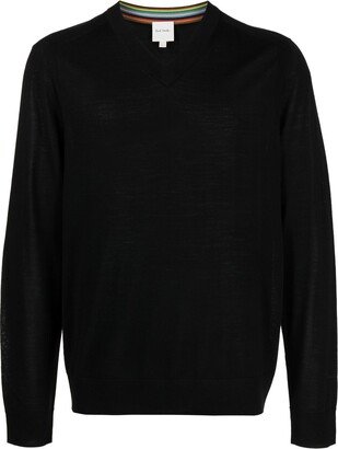 knitted V-neck jumper-AC