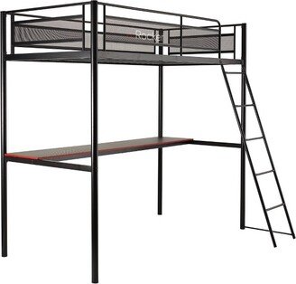 Twin HQ Gaming Bunk Bed with Built-In Shelving Black