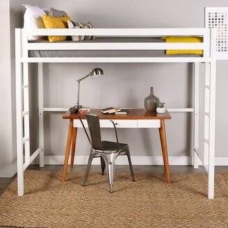 Middlebrook Designs Middlebrook Browning White Metal Modern Twin Loft Bed