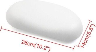 Unique Bargains Bean Shape Neck Back Support Headrest Bathtub Tub Home Bath Spa Pillow Cushion w/ 2 Suction Cups White