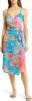 Painted Birds Cotton Cover-Up Dress