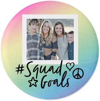 Pins: Emoji Squad Goals Pins, Large Circle, Pink