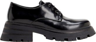 Leather Chunky Derby Lace-up Shoes Black