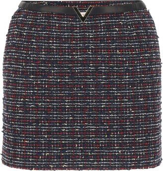 VLogo Plaque Tweed Mini Skirt