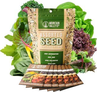 7 Varieties Of Leafy Power Green Seeds For Planting - Non-Gmo Heirloom Collection Kale Seeds, Mixed Lettuce, & More