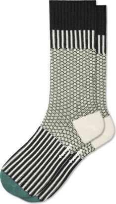 Men's Textured Lightweight Calf Socks - Black - Large - Cotton