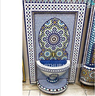 Water Fountain Made From Mosaic Tiles The Fountain Is For Garden & Indoor Water Inside Fountain