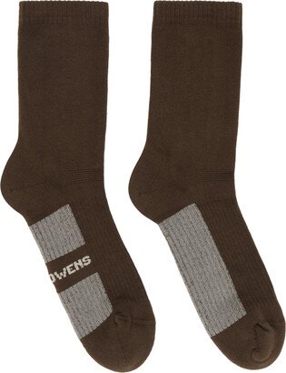 Brown & Off-White Glitter Socks