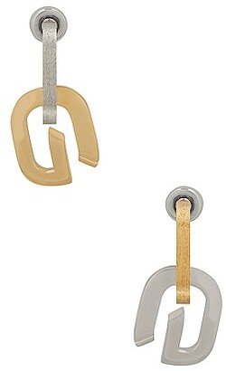 G Link Pendant Earrings in Metallic Gold