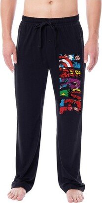 Marvel Comics Mens' The Avengers Vintage Superhero Sleep Pajama Pants (Medium) Black