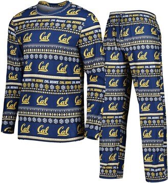 Men's Concepts Sport Navy Cal Bears Swivel Long Sleeve T-shirt and Pants Sleep Set