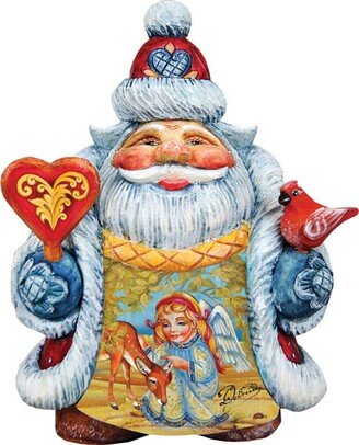 G.DeBrekht Santa with Angel and Deer Figurine