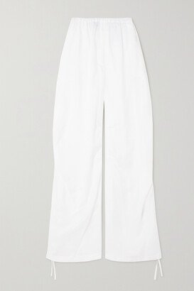 Organza Wide-leg Cargo Pants - White