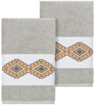 Gianna Embellished Hand Towel - Set of 2 - Light Grey