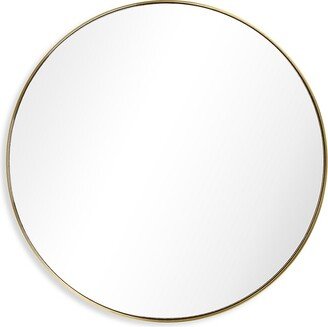 Ultra Brushed Goldtone Stainless Steel Round Wall Mirror