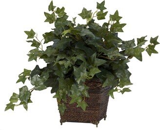 Puff Ivy w/ Coiled Rope Planter Silk Plant