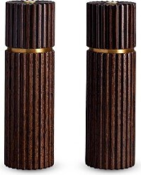 Hand Carved Ribbed Salt and Pepper Mills