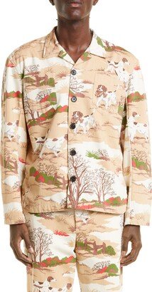 Pointing Dog Button-Up Camp Shirt