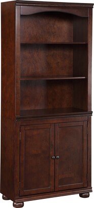 Omni Transitional 3-Shelf Wood Bookcase with Cabinet