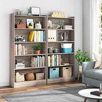 Snake River Décor Wood Bookcase Bookshelf Fresstanding Storage Shelves Gray - 52 x 63