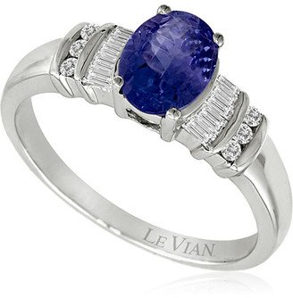 14K Vanilla Gold 0.96 Ct. Tw. Diamond & Tanzanite Ring