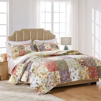 Blooming Prairie All-Cotton Authentic Patchwork Quilt Set