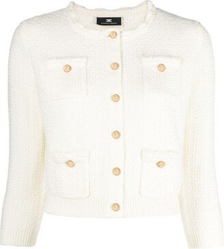 Round-Neck Knitted Cardigan