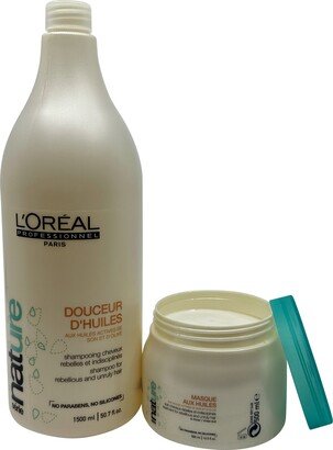 Douceur D'Huiles Shampoo 50.7 OZ & Mask 16.6 OZ Rebellious Unruly Hair