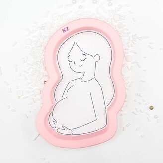 Fast Shipping Pregnant Woman Stencil & Cookie Cutter, Stencil, Cutter