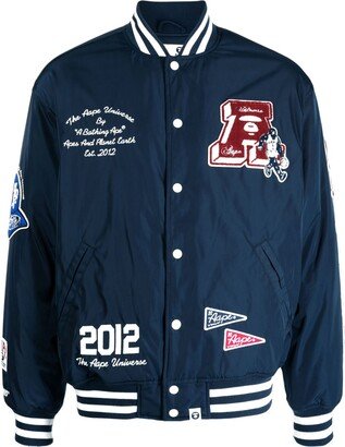 Logo-Patch Varsity Bomber Jacket-AA