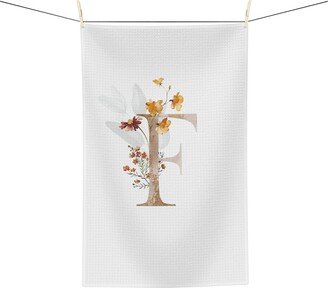 Monogram Letter F Soft Tea Towel, Wedding Bridal Shower Gift, Kitchen Towel