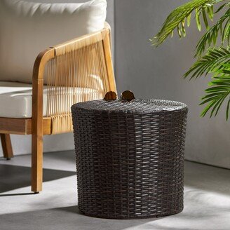 Austiom Leading LLC Outdoor Wicker Barrel Side Accent Table