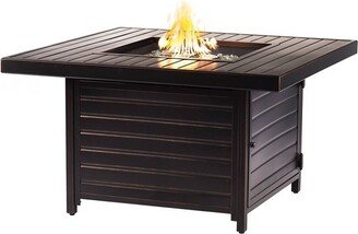 42 Square Aluminum 55000 BTUs Propane Paneled Fire Table with 2 Covers - - Oakland Living