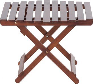 Patio Outdoor Small Folding Table, Side Table,Wood Portable Table - 19.7 L x 19.3 W x 15 H