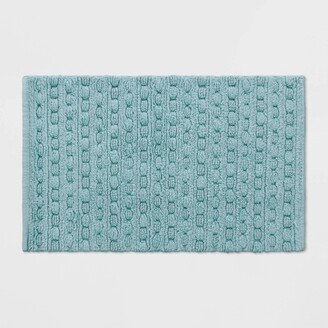 Woven Textured Aqua Bath Rug Aqua - Opalhouse™