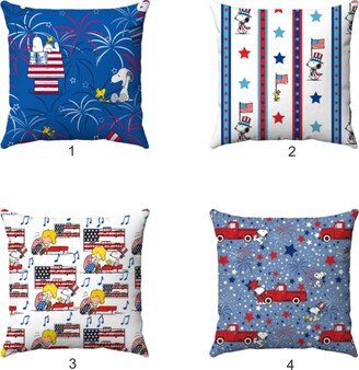 Snoopy Patriotic Mini Pillow - Peanuts Pillows Summer Memorial Day 4Th Of July Tiered Tray Decor