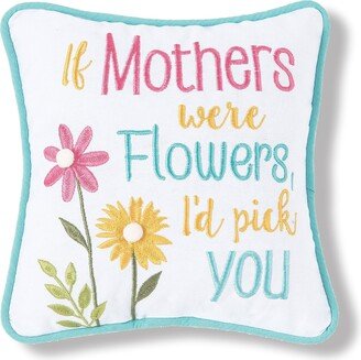 10 x 10 Mothers and Flowers Spring Embroidered Petite Throw Pillow