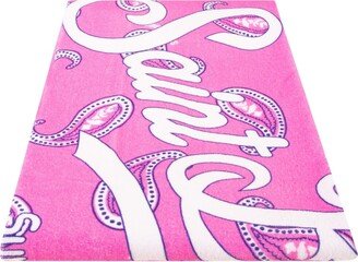 Beach Towel With Pink Paisley Print