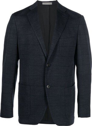 Checked Single-Breasted Blazer-AE