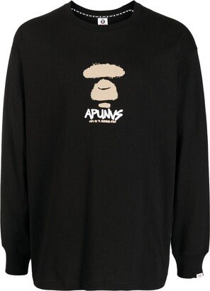 logo-print long-sleeve T-shirt-AB