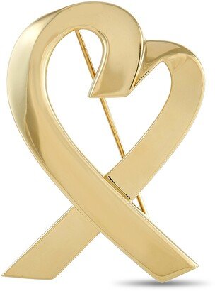 18K Yellow Gold Heart Brooch