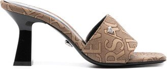 Allover 80mm logo-jacquard mules