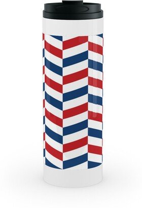 Travel Mugs: American Stripes - Multi Stainless Mug, White, 16Oz, Multicolor